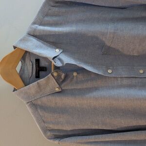 Banana Republic Men's L Regular Fit Linen-Cotton Long Sleeve Button Down Shirt